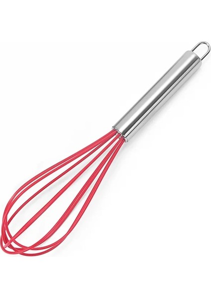 Kırmızı Manuel Yumurta Çırpıcı Paslanmaz Çelik Silikon Balon Çırpma Krema Mikser Karıştırma Karıştırma Çırpma Balon Bobin Tarzı Yumurta Araçları (Yurt Dışından)