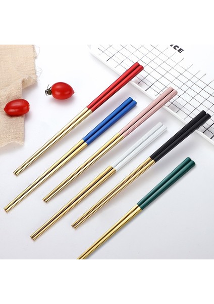 20 5 Adet/takım Yemek Çubukları 304 Paslanmaz Çelik Set Yemek Takımı Çatal Bıçak Takımı Kaymaz Kaymaz Sıcak Sofra Seti Kutusu ile Mutfak Aksesuarları (Yurt Dışından) fırsatları