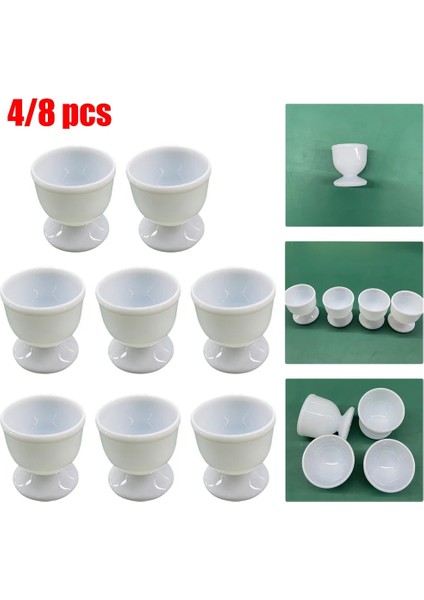 4 Adet 4/8 Adet Beyaz Yumurtalık Tutucu Plastik Sert Yumuşak Haşlanmış Zarif ve Herhangi Bir Mutfakta Maç Kahvaltı Ev Otel Seyahat 2023 Yeni (Yurt Dışından)