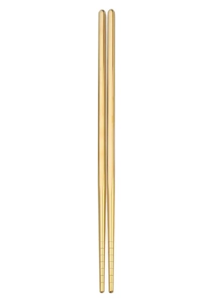Altın 304 Paslanmaz Çelik Metal Çubuklarını Sofra 1 Çift Kaymaz Çin Chopstick Suşi Çubukları Sofra Takımı Mutfak Aksesuarları (Yurt Dışından)