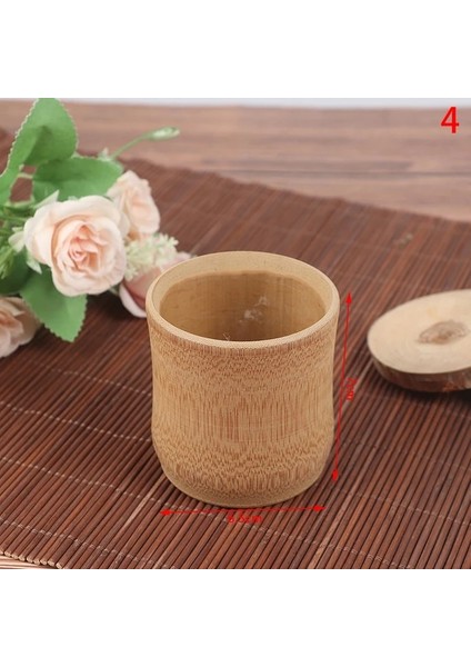 N4 1 Adet Doğal Su Çay Bira Bambu Oyma Fincan Kahve Suyu Süt Içme Kupa Bardak Mini Basit Kömürleşmiş Küçük Bambu Tüp Bardak (Yurt Dışından)