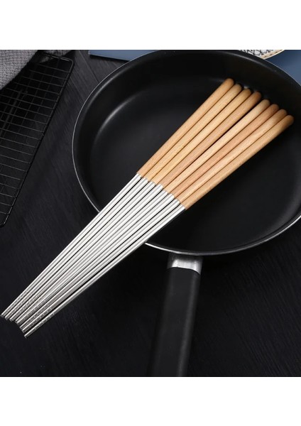 1 Çift 40 cm Uzun Paslanmaz Çelik Çubuklarını Erişte Kızartma Gıda Çubuk Mutfak Kaymaz Ahşap Saplı Anti-Haşlanma Tencere Pişirme Aracı (Yurt Dışından) indirimleri