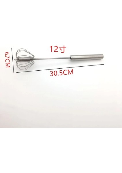12 Inç 1 Adet Paslanmaz Çelik Kolay Çırpıcı Köpürtücü Döndür El Itme Çırpma Mikser Yumurta Krem Karıştırıcı Sos Çalkalayıcı Kek Blender Mutfak Aletleri (Yurt Dışından)