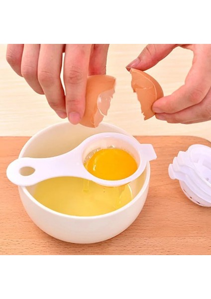 Beyaz 1 Adet Yumurta Sarısı Ayırıcı Protein Ayırma Aracı Gıda Sınıfı Yumurta Aracı Mutfak Gereçleri Mutfak Alet Yumurta Bölücü Dropship (Yurt Dışından)