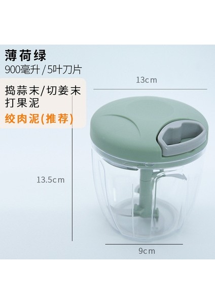 900 ml Yeşil 500/900 ml Sebze Kesici Kıyıcı Sarımsak Kıyıcı Manuel Döndürme Dilimleme Meyve Sarımsak Kırıcı Mutfak Gadget Karıştırıcılar Kıyma Makinesi (Yurt Dışından)