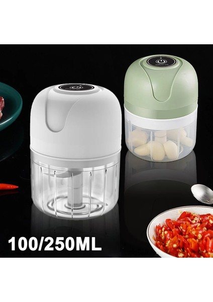 GREEN-250ML Yeni Sıcak 100/250ML USB Mini Kablosuz Elektrikli Sarımsak Ezici Basın Kıyma Sebze Biber Kıyma Makinesi Gıda Kıyıcı Mutfak Aletleri (Yurt Dışından)
