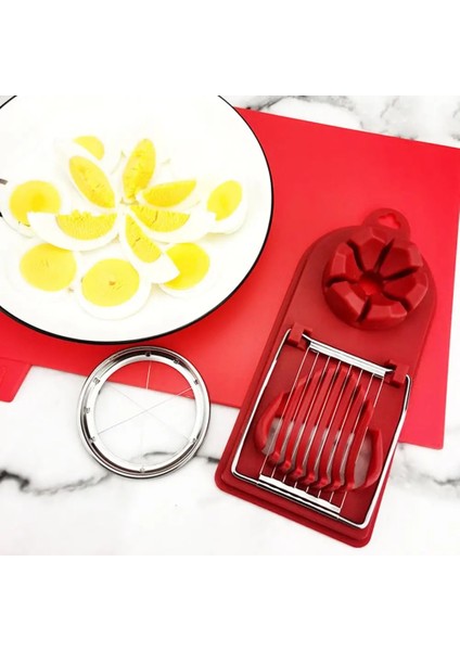 Pembe Yumurta Dilimleyici Yumurta Dilimleme Kesici Seti 3'ü 1 Arada Haşlanmış Yumurta Için Ayrılabilir Tel Kıyıcı Gıda Sınıfı Bpa Ücretsiz Mutfak Malzemeleri Yumurta Kesici (Yurt Dışından) indirimleri