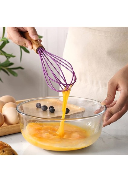 Yeşil Silikon Yumurta Çırpıcı Çırpma Ahşap Saplı Mutfak El Yumurta Çırpıcı Alet Mutfak Gereçleri Pişirme Aksesuarları (Yurt Dışından) fırsatları