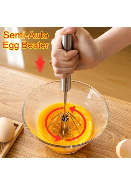 B 1pcs Yarı Otomatik Mikser Eiklopper Handiding Zelf Draaien Rvs Gemakkelijk Garde El Blenderi Ei Crème Roeren Keuken Gereedschap (Yurt Dışından)