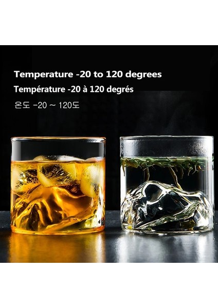 11CM 170ML Japonya 3D Dağ Viski Bardağı Buzul Eski Moda Viski Kaya Bardakları Kokteyl Cam Votka Bardağı Şarap Bira Bardağı Bar Için (Yurt Dışından)