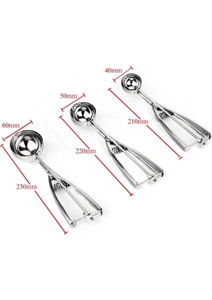 4cm Dondurma Kaşığı 4/5/6cm Paslanmaz Çelik Tetikli Kurabiye Kaşığı Kaşık Dondurulmuş Pişirme Araçları Dondurma Dekorasyon Aracı (Yurt Dışından)