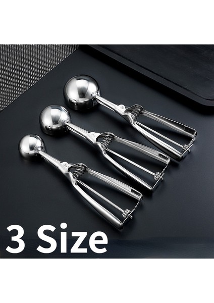 4cm Dondurma Kaşığı 4/5/6cm Paslanmaz Çelik Tetikli Kurabiye Kaşığı Kaşık Dondurulmuş Pişirme Araçları Dondurma Dekorasyon Aracı (Yurt Dışından)