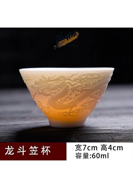 Bir 7CMX4CM 60ML Çin Tarzı Seramik Bardak Kung Fu Çay Seti Ana Fincan Beyaz Yeşim Çay Kase Ev Beyaz Porselen Çay Bardağı Anakara Çin (Yurt Dışından)