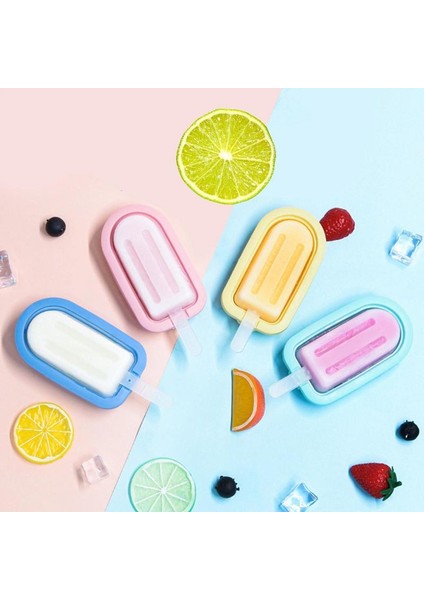 Sarı Popsicle Dıy Dondurma Yapımı Kalıp Gıda Sınıfı Silikon Buz Küpü Makineleri Tepsi Kalıp Popsicle Araçları Mutfak Aletleri (Yurt Dışından)