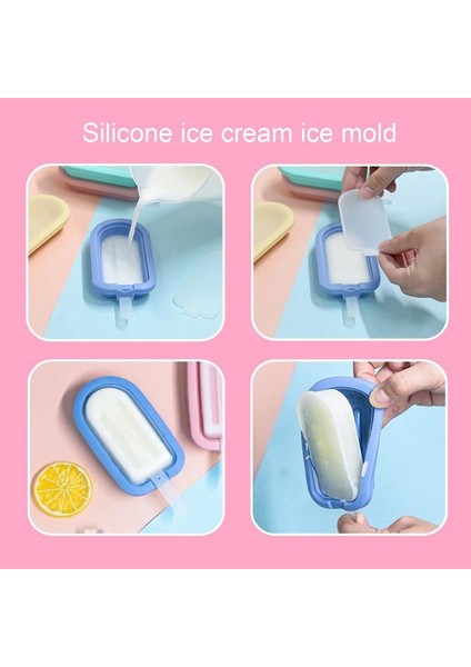 Sarı Popsicle Dıy Dondurma Yapımı Kalıp Gıda Sınıfı Silikon Buz Küpü Makineleri Tepsi Kalıp Popsicle Araçları Mutfak Aletleri (Yurt Dışından)