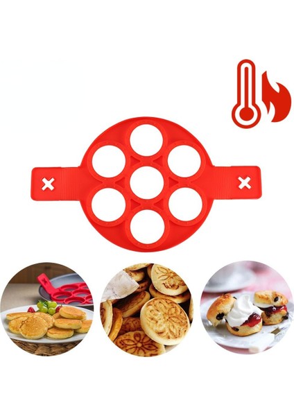 Mor Yuvarlak 7 Delik Yumurta Gözleme Halkası Gözleme Yapımcısı Yapışmaz Pişirme Aracı Yapışmaz Silikon Kalıp Gözleme Pişirme Mutfak Pişirme Aksesuarları (Yurt Dışından)