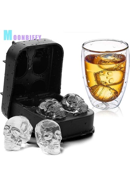 Kafatası 3D Kafatası Silikon Kalıp Buz Küpü Tepsi Kalıp Buz Küpü Makinesi Buz Topu Kalıbı Viski Şarap Kokteyl Buz Küpü Kalıp Buz Topu Kalıbı (Yurt Dışından) fiyatları
