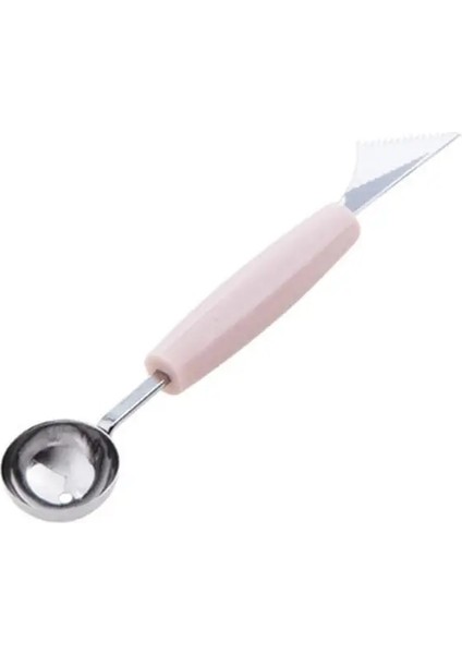 Pembe Karpuz Meyve Topu Kazıcı Çift Başlı Paslanmaz Çelik Mutfak Kesim Karpuz Bıçağı Meyve Topu Kazma Kaşık Tabağı Kazma (Yurt Dışından)