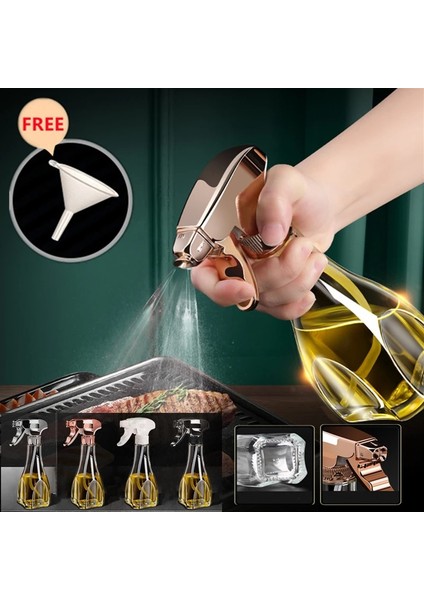 Gül Altın 240 ml Zeytinyağı Sprey Şişesi Dağıtıcı Mutfak Yağı Şişesi Yaratıcı Soya Sosu Kavanoz Sirke Depolama Şişesi Barbekü Yağı Püskürtücü Için (Yurt Dışından)