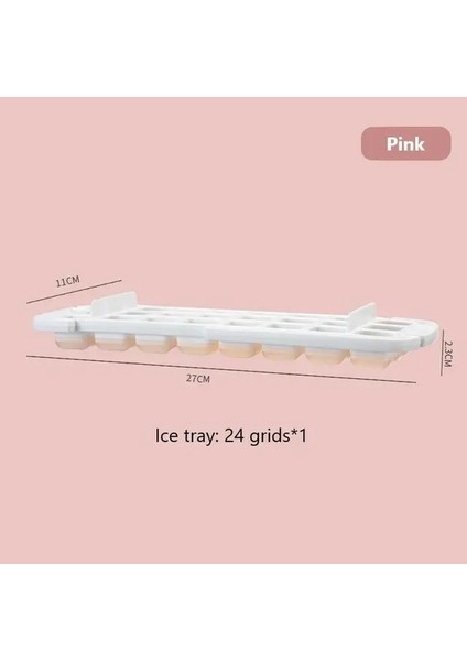 Pembe Basın Tipi Buz Küpü Makinesi Silikon Buz Kalıbı Kalıp Yaratıcı Buz Saklama Kutusu Kapaklı Ev Kare Buz Kalıp Yapımı Kutusu (Yurt Dışından)