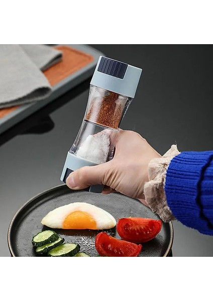 Mavi Plastik Çift Kafa Dozajlı Tuzluklar Baharatlık Sofra Tuzu ve Beyaz Biber Mühürlü Nem Geçirmez Tuz Kavanozu (Yurt Dışından) modelleri