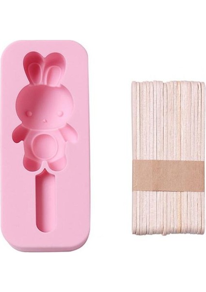 Pembe Tavşan Karikatür Dondurma Kalıbı 20 Sopa ile Tutuşunu Silika Jel Yaratıcı Ayı Tavşan Şekilli Popsicle Kalıp Yaz Için (Yurt Dışından) fiyatları