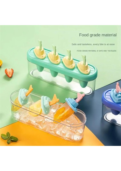 A01 4 Kuşak Dondurma Kalıp Popsicle Homemake Gıda Sınıfı Yeniden Kullanılabilir Ev Mutfak Bar Aracı Aksesuarları (Yurt Dışından)