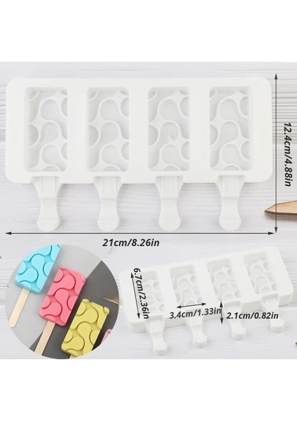 Buz -6 Silikon Dondurma Kalıp Dıy Ev Yapımı Popsicle Kalıpları Dondurucu 4/3 Hücre Küçük Boy Buz Küpü Tepsi Popsicle Varil Yapımcıları (Yurt Dışından)