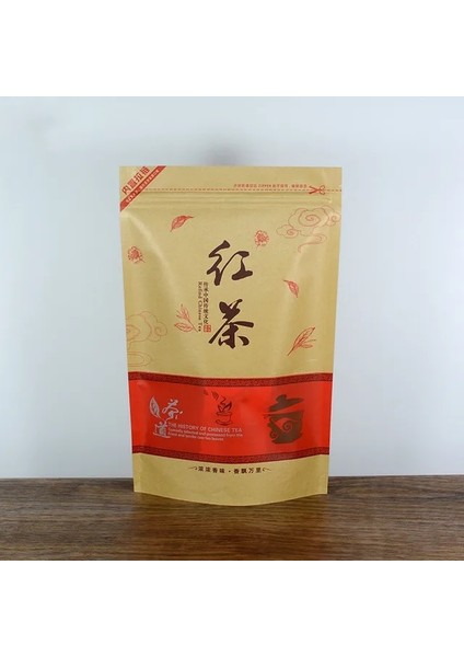 Keemun Siyah 250G Çin Jin Jun Mei Siyah Çay Lapsang Souchong Kağıt Fermuarlı Çanta Mühürlü Kendinden Destekli Hıçbır Ambalaj Çanta (Yurt Dışından)