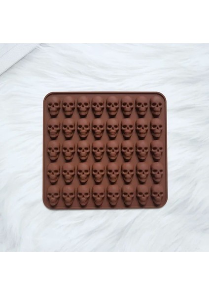 Kahve 40 Hücreler 3D Kafatası Buz Küpü Kalıp Silikon Buz Küpü Tepsi Buz Küpü Makinesi Dıy Viski Kokteyl Buz Topu Kalıp Çikolata Pasta Kalıp (Yurt Dışından)