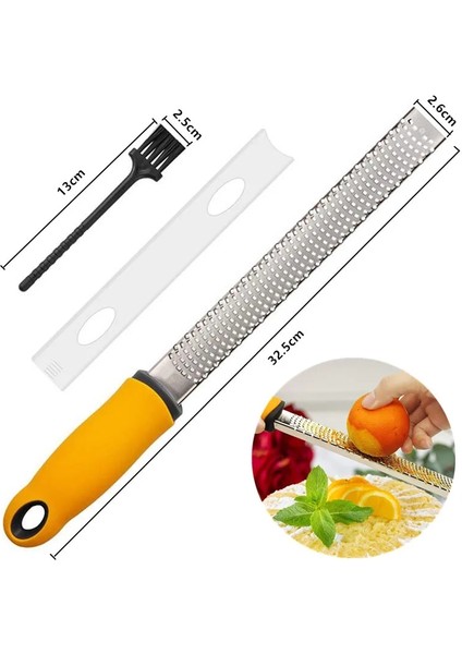 Koruma Kapaklı Sarı Peynir Rendesi ve Limon Zester - Kaymaz Saplı Paslanmaz Çelik Mutfak Rende Dilimleyici Mutfak Kesici (Yurt Dışından) indirimleri