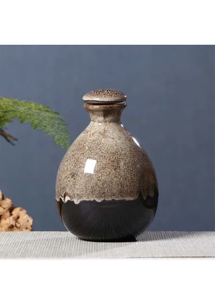 Stil 18 500ML Sake Dağıtım Karaf Likör Isıtıcı Ev Seramik Şişe Barware Flagon Küçük Stoup Tekli Mantarlı Pot (Yurt Dışından)