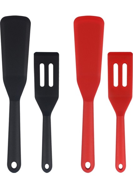 Kırmızı 2 Adet Silikon Spatula Seti Bisküvi Spatula Kızarmış Yumurta Spatula Biftek Spatula Tava Küçük Spatula Mutfak Aracı Pişirme Tencere Seti (Yurt Dışından)