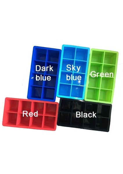 Yeşil 8 Izgaralar Kapaksız 4/6/8 Izgaralar Büyük Buz Küpü Kalıp Çok Renkli Kare Buz Tepsisi Kalıp Büyük Cubitera Silikon Tepsi Kalıp Buz Yapıcı Buz Küpü Tepsi Mutfak (Yurt Dışından) modelleri