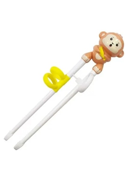 A-Monkey 1 Çift Bebek Öğrenme Eğitim Çubuklarını Karikatür Hayvan Acemi Çubuk Sofra Çocuk Yeme Eğitimi Yardımcı Bebek Araçları (Yurt Dışından)