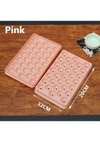 PINK-20X12CM 1 Adet 33 Izgara Buz Kozası Hokeyi Pp Kalıp Dondurulmuş Viski Topu Buzlu Şeker Buz Küpü Tepsi Kutusu Lolipop Hediye Yapımı (Yurt Dışından)