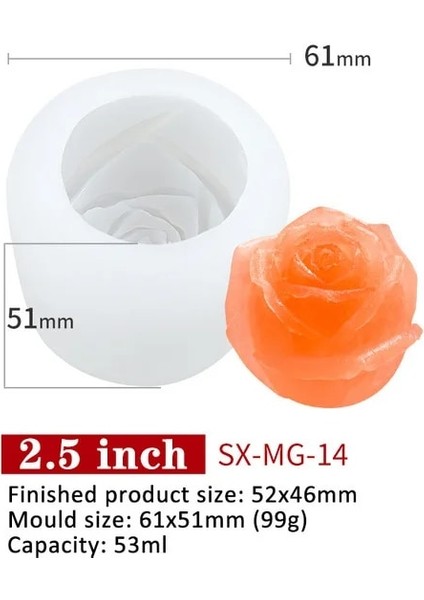2.5 Inç Gül Çiçek Buz Küpü Silikon Kalıp Buz Topu Makinesi Dıy Çikolata Pasta Pişirme Kek Dekor Viski Kokteyller Buz Hokeyi Kalıp (Yurt Dışından)
