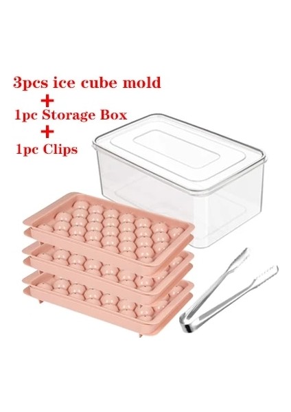 Pembe 3 Adet Buz Küpü Tepsi Yuvarlak Buz Topu Makinesi Kalıp Küre Daire Buz Soğutma Kokteyl Viski Çay Kahve Buz Küpü Kalıp Saklama Kutusu ile (Yurt Dışından)