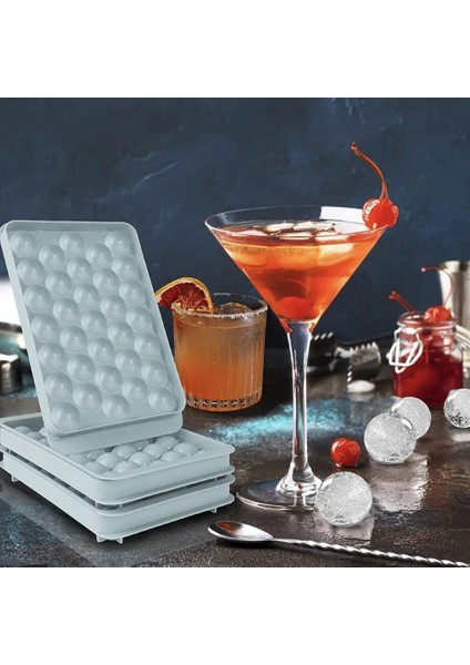 Pembe 3 Adet Buz Küpü Tepsi Yuvarlak Buz Topu Makinesi Kalıp Küre Daire Buz Soğutma Kokteyl Viski Çay Kahve Buz Küpü Kalıp Saklama Kutusu ile (Yurt Dışından) fırsatları