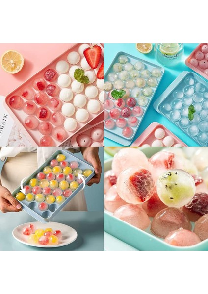 Pembe 3 Adet Buz Küpü Tepsi Yuvarlak Buz Topu Makinesi Kalıp Küre Daire Buz Soğutma Kokteyl Viski Çay Kahve Buz Küpü Kalıp Saklama Kutusu ile (Yurt Dışından) indirimleri
