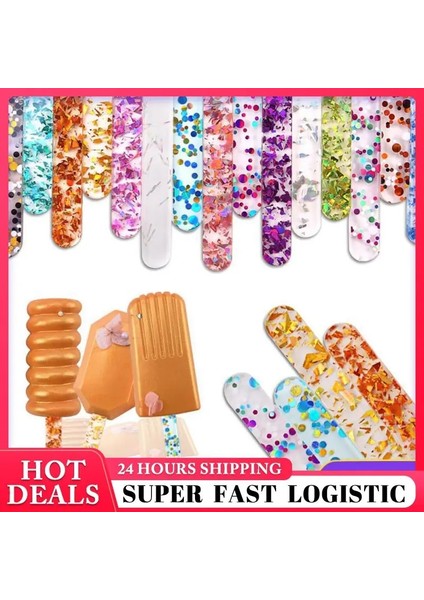 Stil 8 Gıda Sınıfı Akrilik Dondurma Payet Çubukları Yeni Yeniden Kullanılabilir Yaz Ev Yapımı Yaratıcı Popsicle Aksesuarları Mutfak Malzemeleri 10 Adet (Yurt Dışından) modelleri