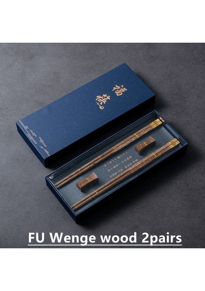 Fu Wenge Ahşap 2 Çift Yüksek Kalite Premium Ahşap Kırmızı Sandal Ağacı Hediye Kutusu Ambalaj Ev Silindirik Ahşap Çin Yemek Çubukları Seti Sofra (Yurt Dışından)