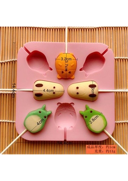 Turuncu Çoklu Köpek Türleri Teddy Bulldog Köpek Çikolata Lolipop Silika Jel Kalıp Sert Şeker Çevirme Şeker Damlama Kalıbı (Yurt Dışından)