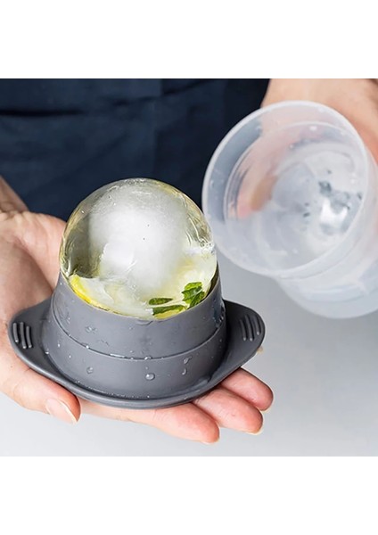 Gri 8 cm Viski Yuvarlak Buz Küpü Makinesi Silikon Top Şekli Küresel Buz Küpü Kalıp Makinesi Hızlı Dondurucu Buz Kalıp Tepsisi Mutfak Aletleri (Yurt Dışından) modelleri