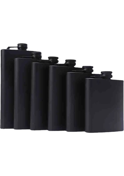 12OZ 6-12OZ Mat Siyah Cep Şişesi Likör Için Paslanmaz Çelik Sızdırmazlık Huni Şişesi Seti Içme Viski Şişesi Bar Aksesuarları (Yurt Dışından)