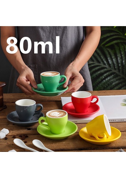 M 80ML 80ML Türk Espresso Fincanları Tabaklar ile Seramik Fincan Seti Siyah Çay Kahve Mutfak Parti Içecek Gereçleri Ev Dekor Yaratıcı Hediyeler (Yurt Dışından)