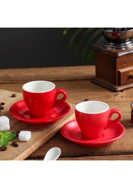 M 80ML 80ML Türk Espresso Fincanları Tabaklar ile Seramik Fincan Seti Siyah Çay Kahve Mutfak Parti Içecek Gereçleri Ev Dekor Yaratıcı Hediyeler (Yurt Dışından)