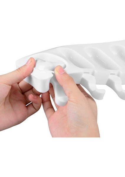 S 4/8 Delik Silikon Dondurma Formları Popsicle Kalıpları Dıy Ev Yapımı Tatlı Dondurucu Meyve Suyu Buz Pop Küp Yapımcısı Kalıp Sopalarla (Yurt Dışından)