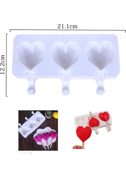 I 3/4 Delik Aşk Çizgili Silikon Dondurma Kalıp Buz Küpü Tepsi Çikolata Popsicle Kalıpları Dıy Tatlı Ev Yapımı Araçları Yeniden Kullanılabilir Kalıplar (Yurt Dışından)