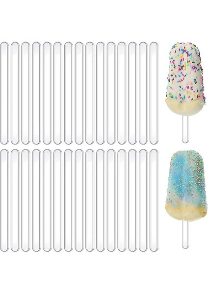 Şeffaf 50 Adet 20/50/100 Adet Şeffaf Akrilik Dondurma Çubuğu Renkli Gıda Sınıfı Çikolata Lolipop Buz Küpü Tutucu Popsicle Mutfak Aksesuarları (Yurt Dışından)